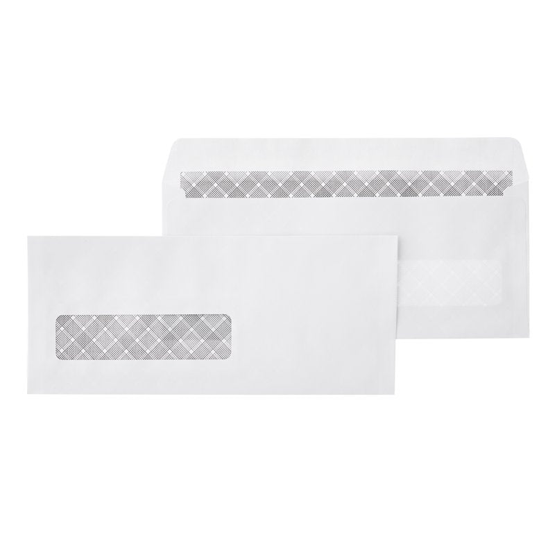 Pen+Gear #10 Single Window Peel & Stick Envelopes 250 Pack White Security Tinted