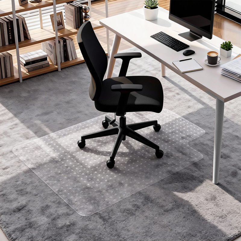 Office Chair Mat for Carpet Floor Protection 120x90cm Transparent PVC