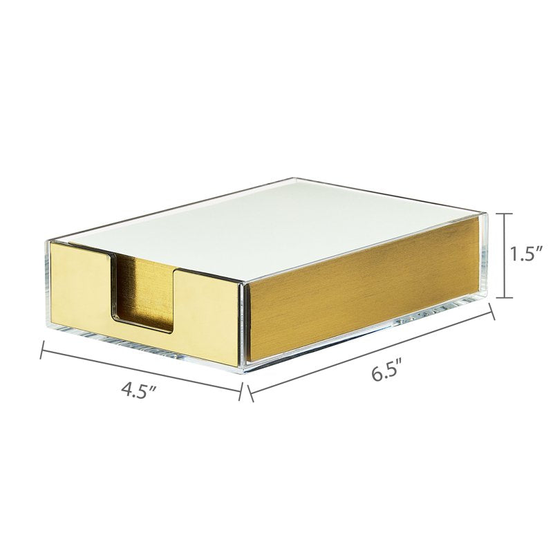 Acrylic Notepad Set with Gold Edges - 6.3 x 4.4 Inches, 300 Sheets