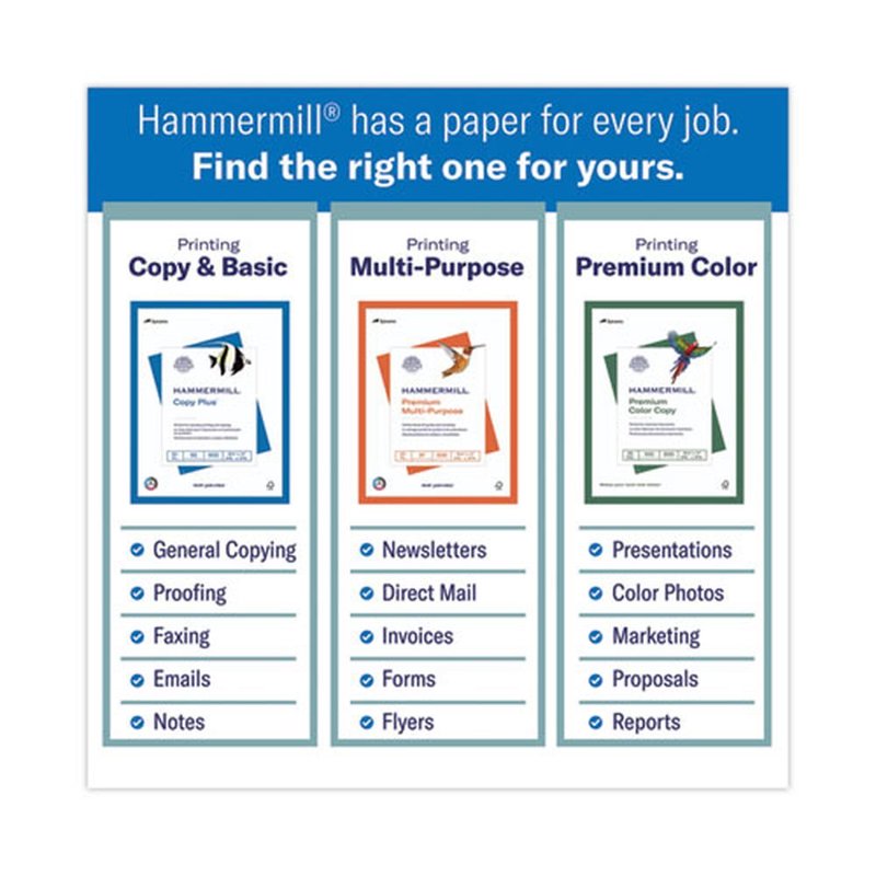 Hammermill Copy Plus 20 lb. Copy Paper - Bright White 8.5 x 14 Inches, 5000 Sheets