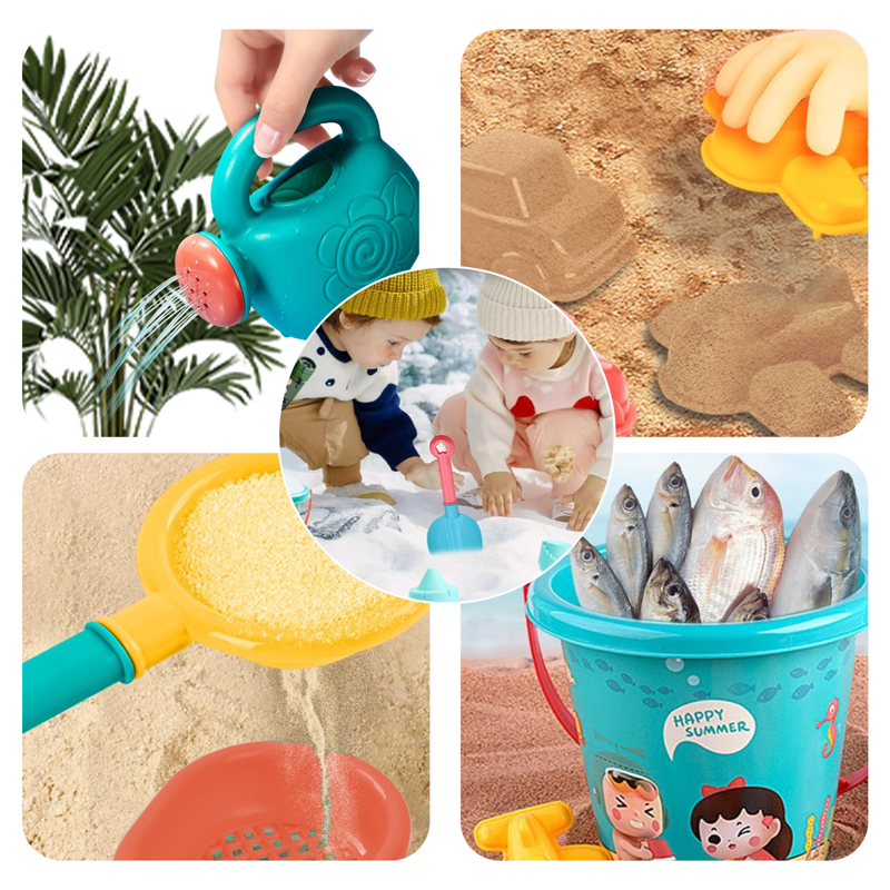 Kids Beach Toys Set - 18 Piece Sandcastle and Water Play Kit for Ages 3-10