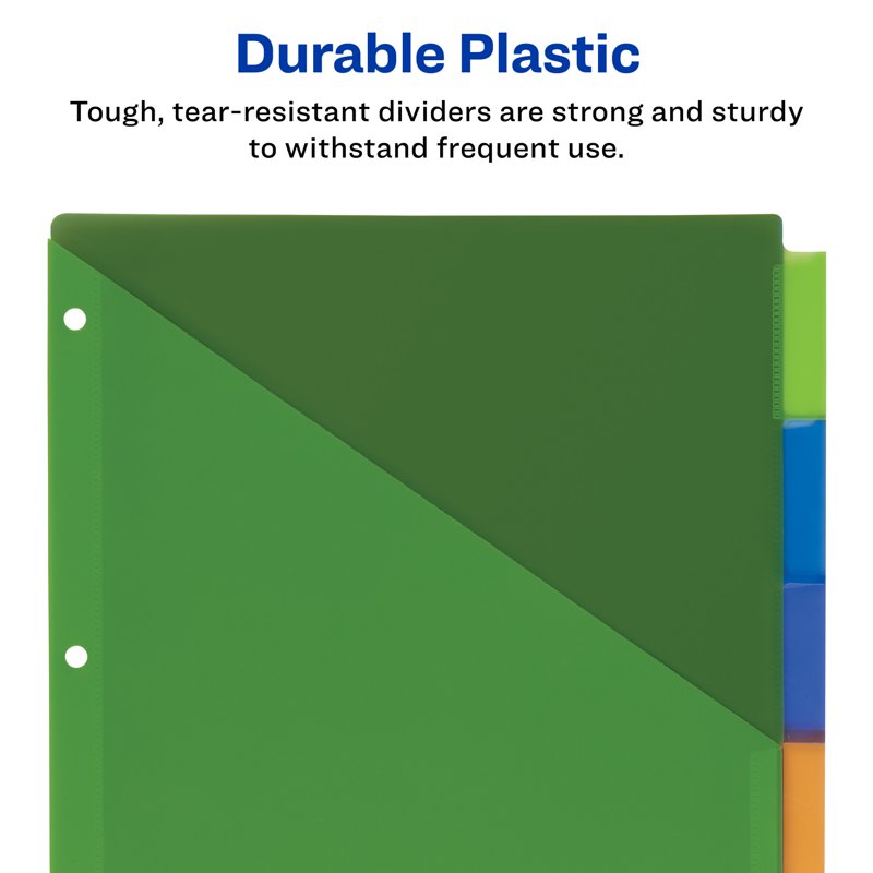 Big Tab Insertable Pocket Dividers - 5-Tab Multi-Color Office Organization