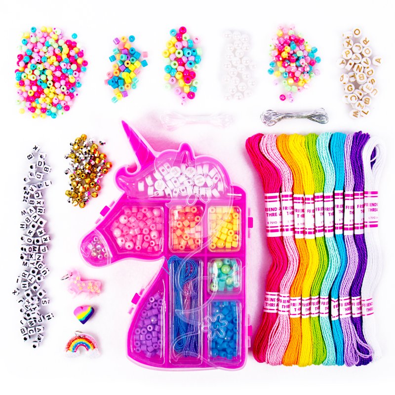 Unicorn Friendship Bracelet Making Kit for Kids - Includes Beads & Charms