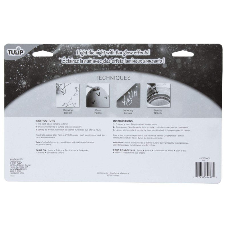 Glow in The Dark Fabric Paint Set - 10 Colors, 0.75 fl oz Each