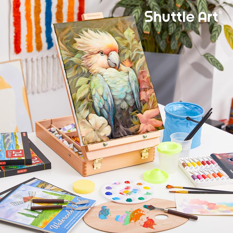 168-Piece Deluxe Artist Painting Set with Easel, Paints, Canvas & Brushes