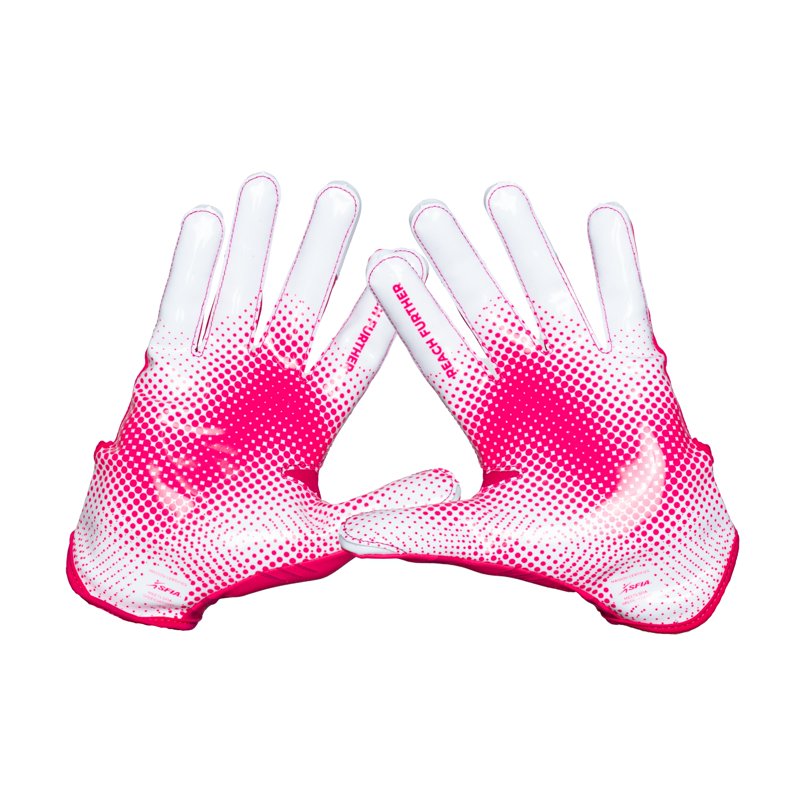 Youth Football Receiver Gloves Pink Medium - ProGrip, Breathable & Secure Fit