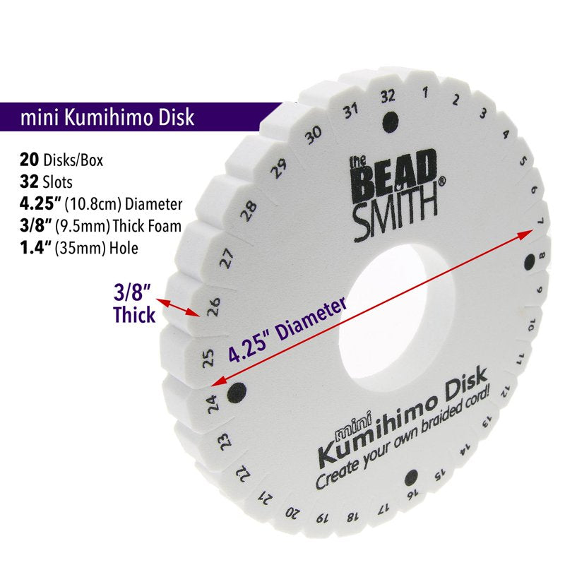 Kumihimo Braiding Disks Set - 4.5 Inch Foam Jewelry Making Tools