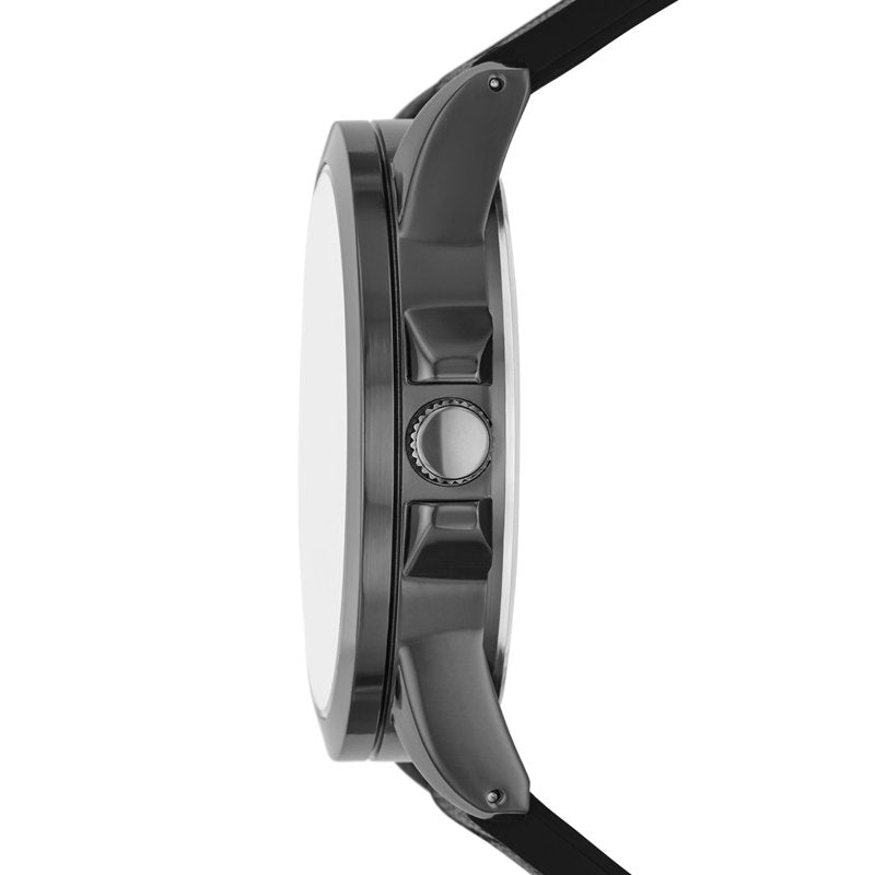 Men's Watch Set with Gunmetal Case Black Dial Vegan Leather & Braided PU Bands