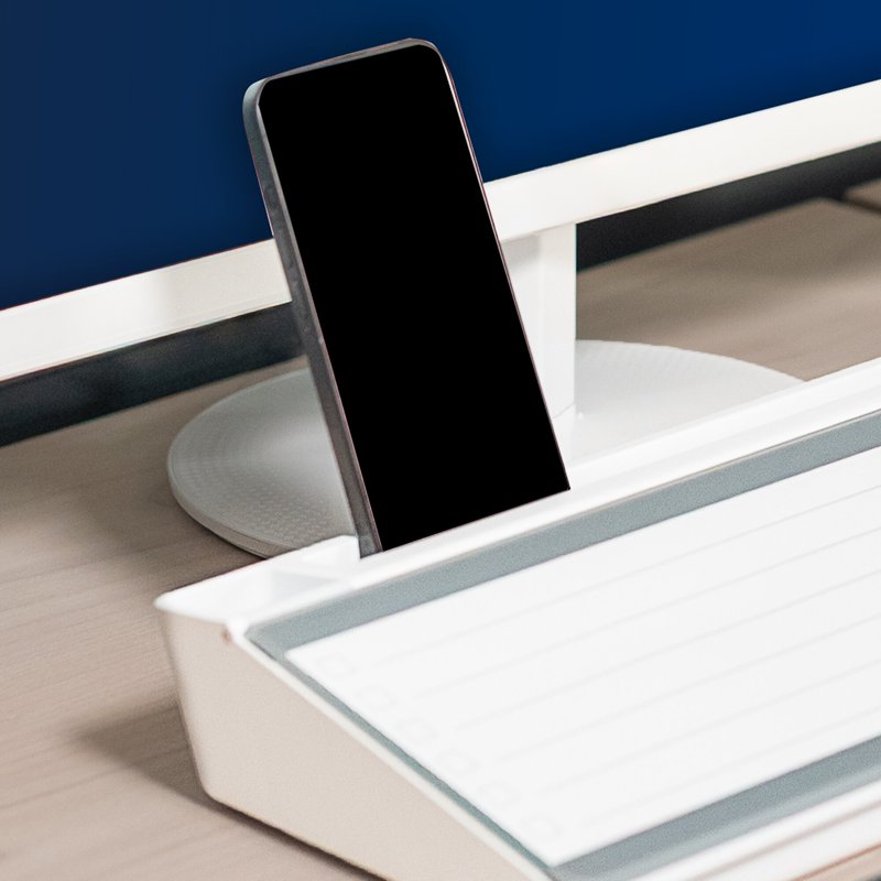 Glass Dry Erase Desktop Pad 18x6 Inches with Storage & Templates