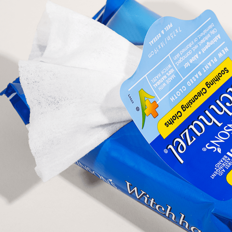 Witch Hazel Cleansing Cloths - Gentle Multi-Use Facial & Body Wipes