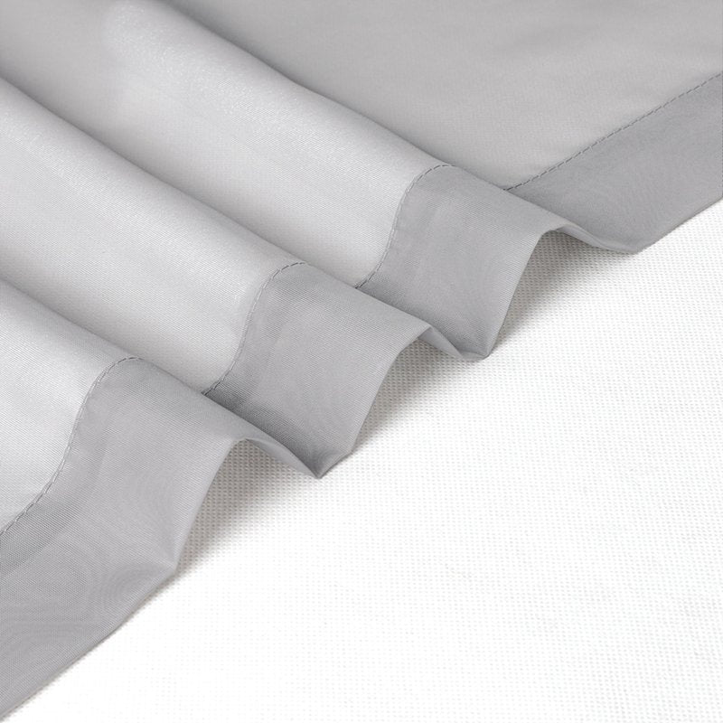 Light Grey Sheer Curtains 2 Pack - 42x72 Inch Voile Window Coverings for Doors & Living Rooms