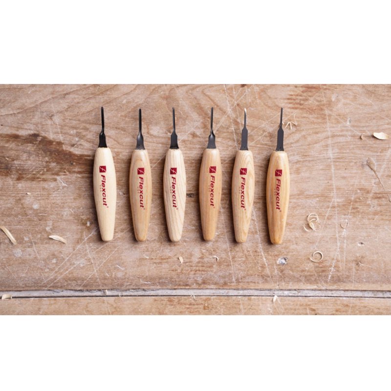 6-Piece Micro Wood Carving Tool Set - Fine Detail Chisels & V-tools