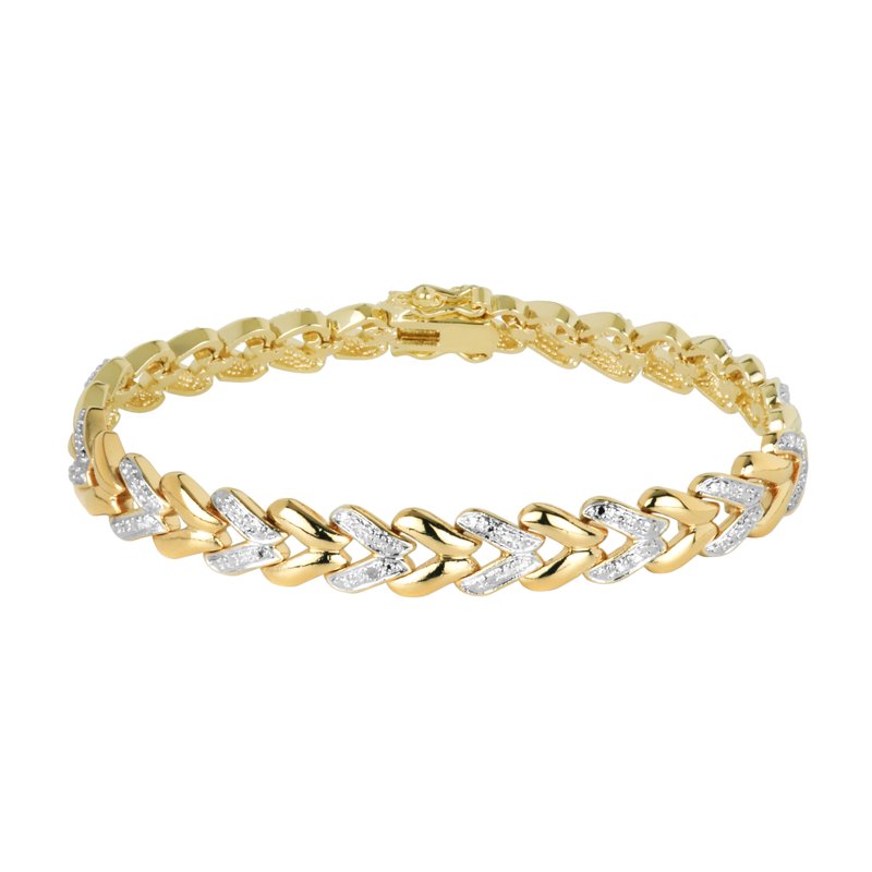Diamond Accent 3-Piece Gold Plated Stacking Bracelet Set for Women
