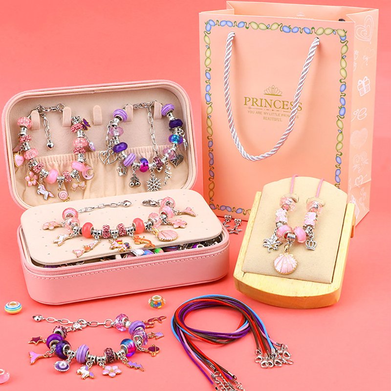 DIY Charm Bracelet Making Kit for Girls - 134 Pieces Jewelry Craft Set
