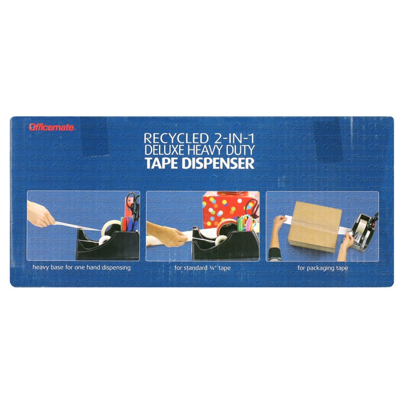 Heavy-Duty Multi-Purpose Tape Dispenser & Desk Organizer, Recycled Plastic, Black