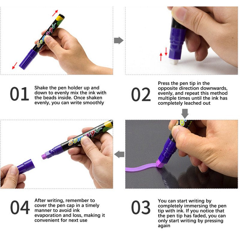 Liquid Chalk Markers Set - 8 Vibrant Fine Tip Window & Chalkboard Pens