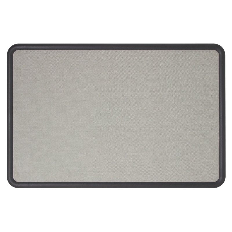 Quartet Contour Fabric Bulletin Board - 4' x 3' Gray Fabric, Black Frame
