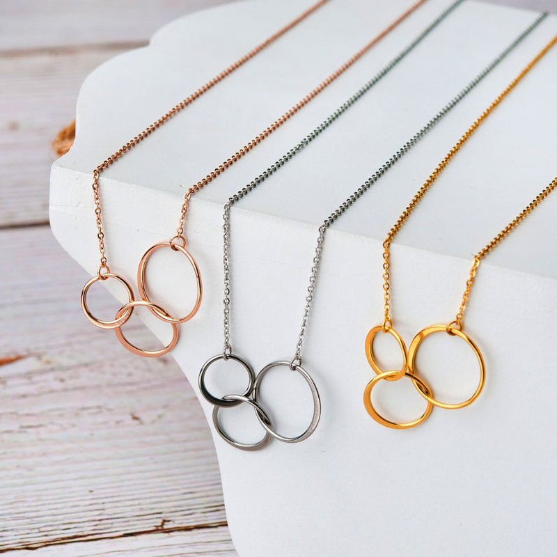 Dainty Interlocking Circle Jewelry Set - Mother's Day Gift for Grandma, Mom, Daughters