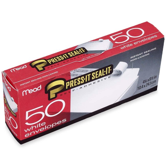 Self-Seal Business #10 Envelopes 50 Pack - White Office Mailing Supplies