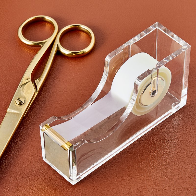 Gold Tape Dispenser Acrylic Desk Organizer Office Supplies