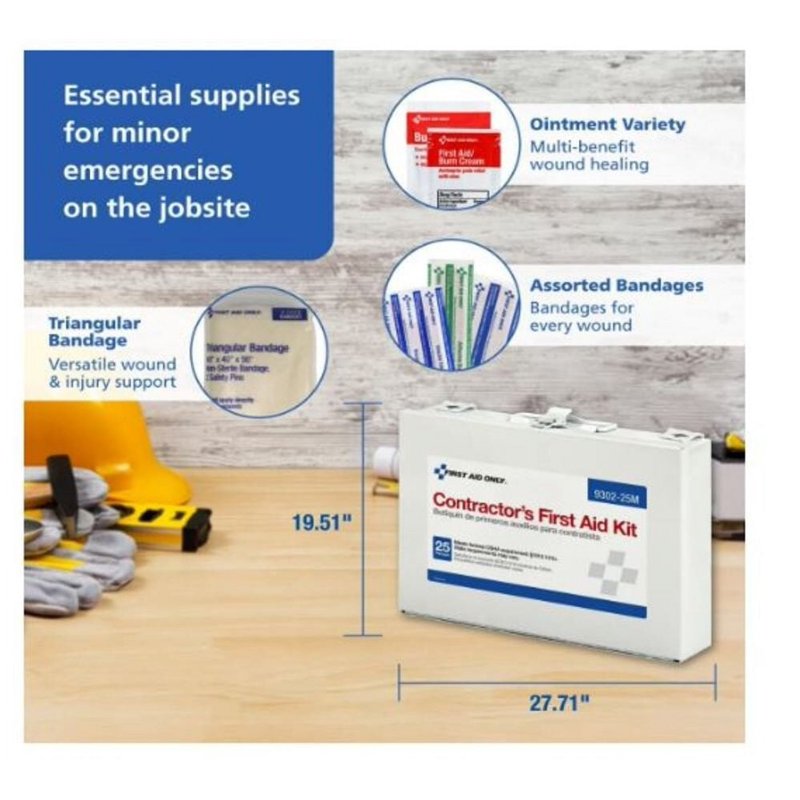 178-Piece Contractor's First Aid Kit - Emergency Medical Supplies for Job Sites and Home