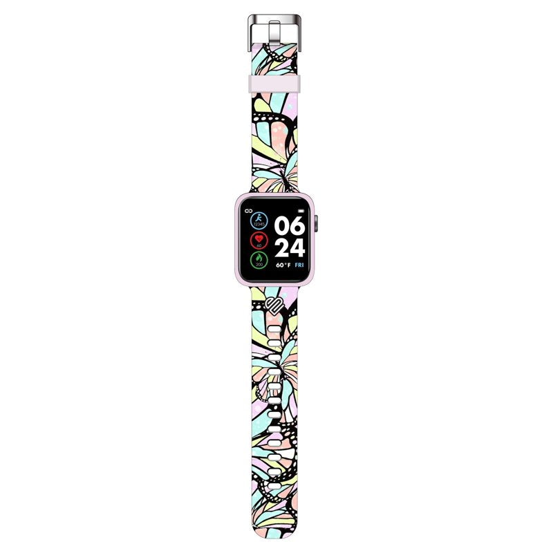 Unisex Tween Smart Watch with Silicone Butterfly Tie Dye Strap - Fitness Tracker