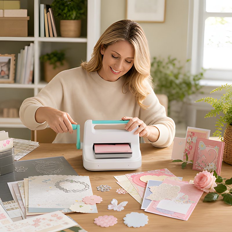 Manual Die Cutting & Embossing Machine Kit - 6 Inch Wide, Portable for Scrapbooking and Card Making