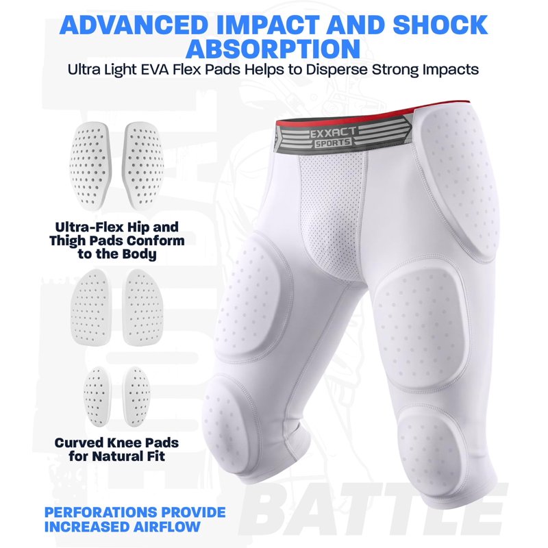 Adult Football Girdle with Protective Padding and Cup Pocket - Lightweight Compression Shorts