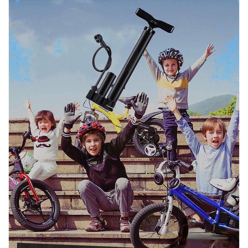 Portable Bicycle Pump with Dual Valves and 160 PSI Max for Bikes, Cars, Sports Balls