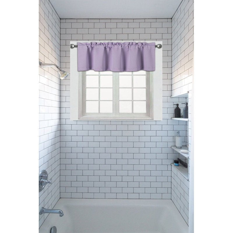 Blackout Thermal Valance Curtain for Window, Unlined Short Rod Pocket 54x18 in