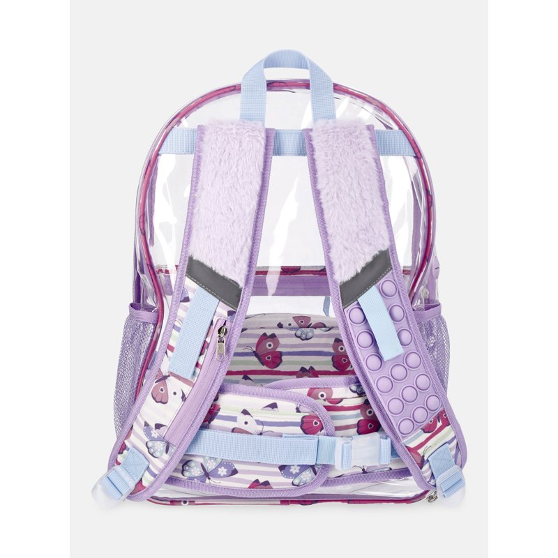 Kids Sensory Backpack and Lunch Tote Set with Fidget Toys, Purple