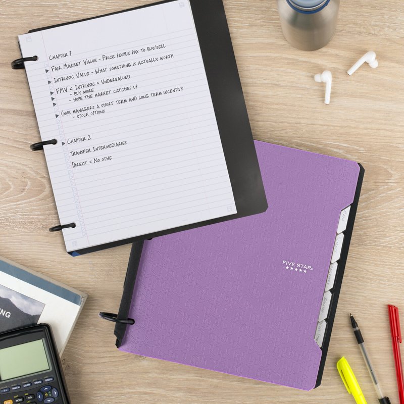 Refillable Notebook with Study App, 1.5 Inch Rings, 80 College Ruled Sheets