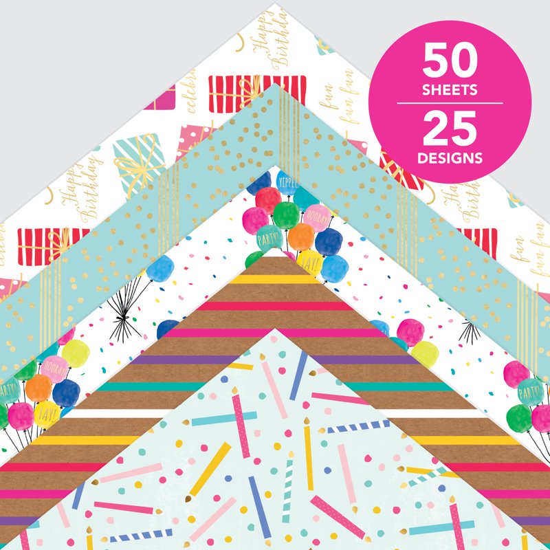 Celebrations Party Paper Pad 8.5x11 Inches 50 Sheets Multi-Design Crafting