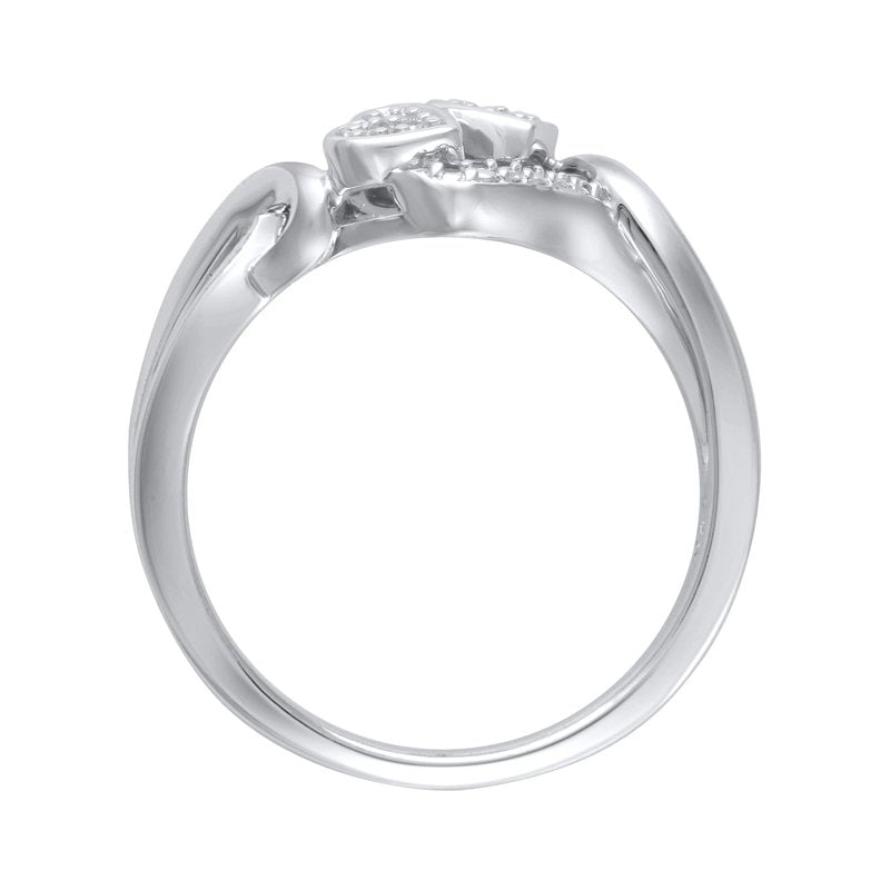Natural Diamond Heart Ring in Sterling Silver - 1/20 Carat for Women