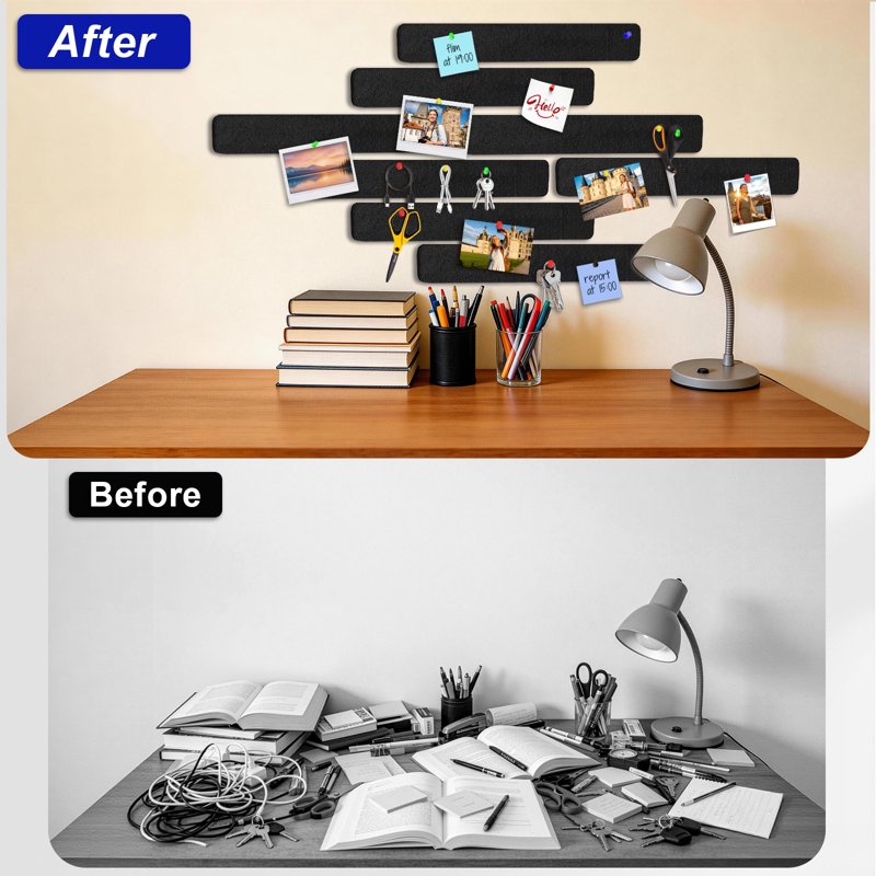 Self-Adhesive Felt Cork Board Strips for Walls, Office & Home Organization