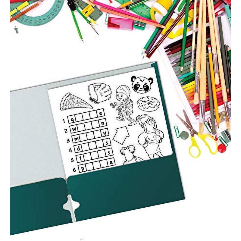 Bulk 50-Pack Teal Two-Pocket Paper Folders for Office & School
