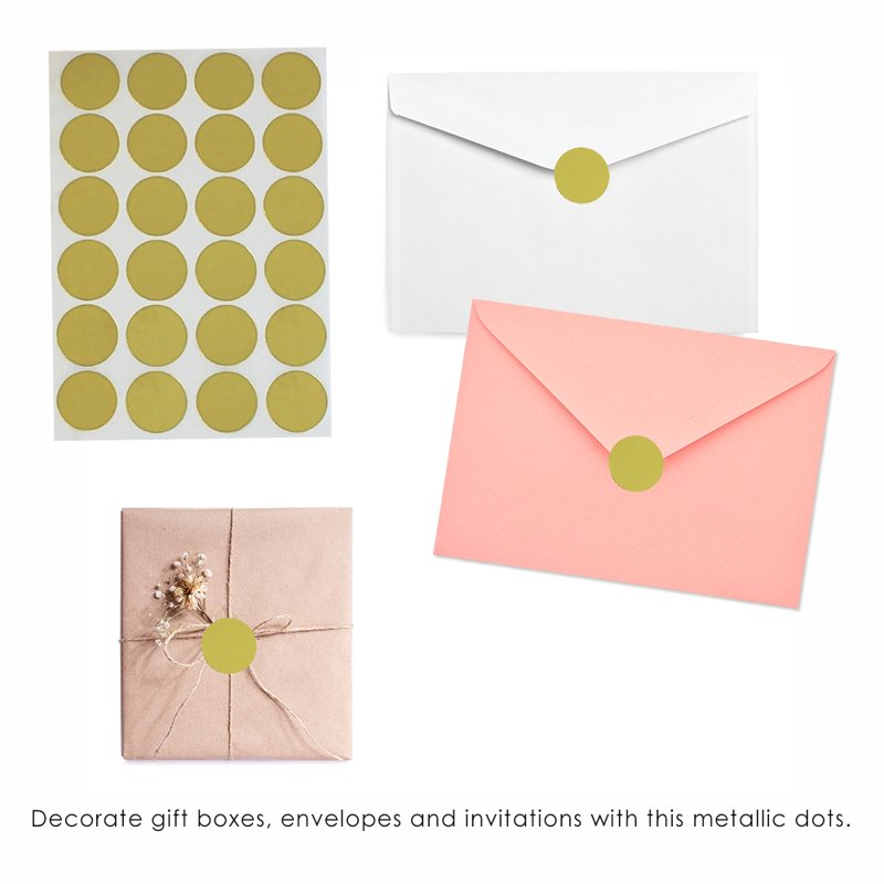 Gold Dot Stickers - 25mm Circular Labels for Office, Crafts & Packaging, 120 Pack
