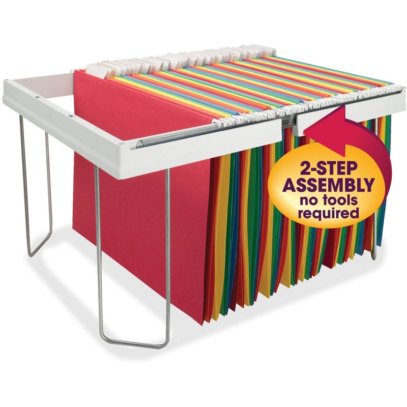 Heavy-Duty Adjustable Hanging Folder Frame for Files - White, 1 Box
