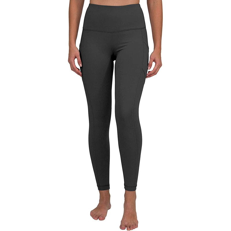 High Waist Yoga Pants with Pockets for Women - Black Activewear Leggings