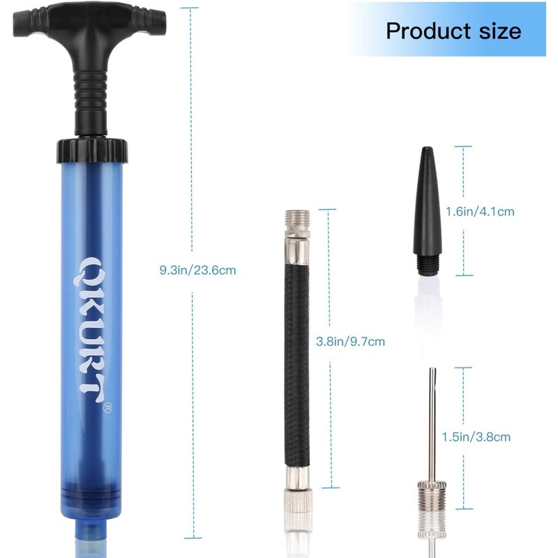 Ball Pump Set with Needles & Nozzles for Sports Balls & Inflatables - Portable & Durable