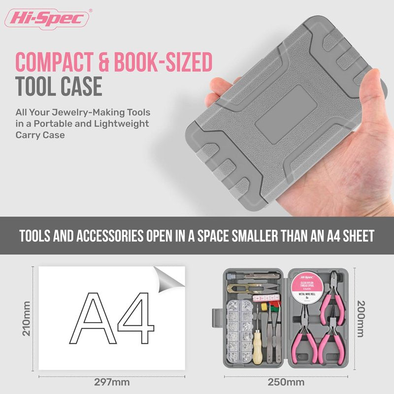 Jewelry Making Tool Kit with 600 Findings, Pliers, Needles & Accessories
