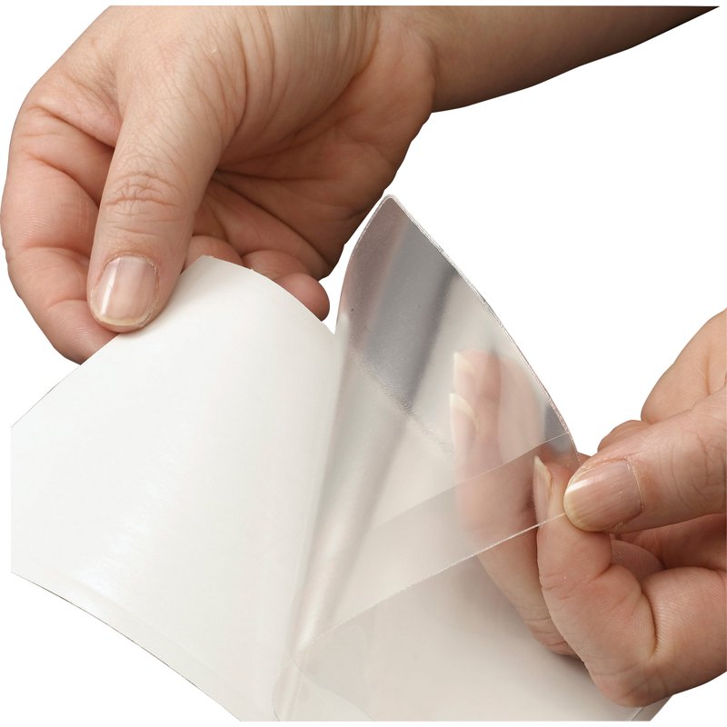 Self-Adhesive Poly File Pockets 6x4 Inch Clear Pack of 100 - Organize Files