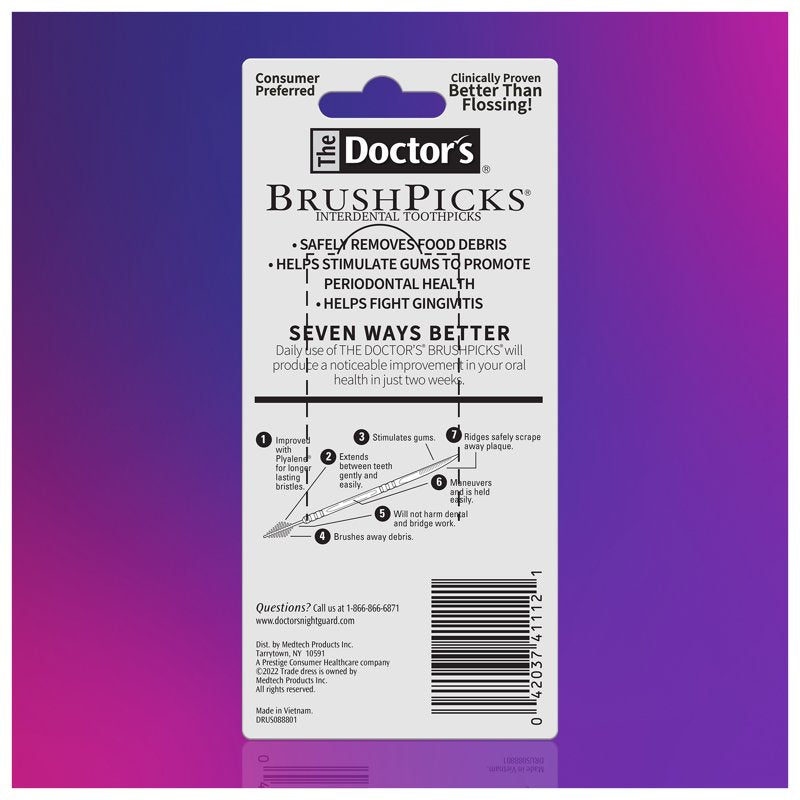 Interdental BrushPicks 2-in-1 Dental Picks for Braces & Gum Care - Multipack Available