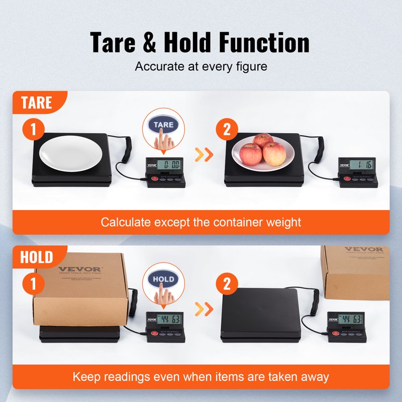 Digital Shipping Scale 110 lbs with Tare Hold and Foldable LCD for Postal & Luggage Weighing