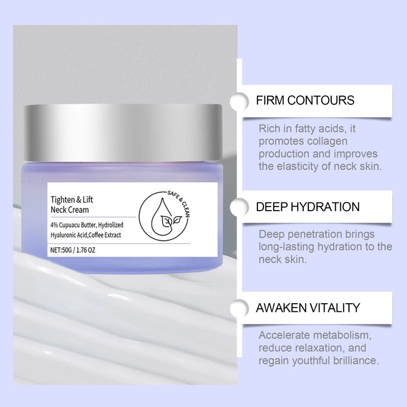 Neck Firming Moisturizer Cream - Tightening & Hydrating Skin Care for All Skin Types