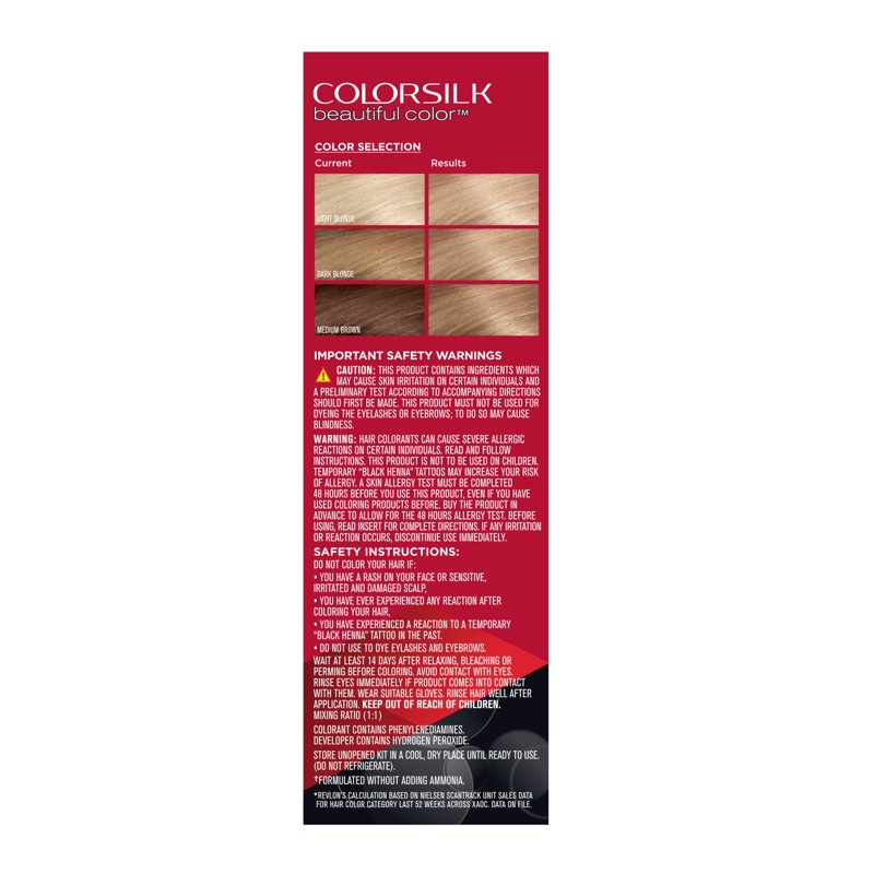 Revlon ColorSilk Permanent Hair Color Kit - Ammonia-Free, Gray Coverage, Multiple Shades