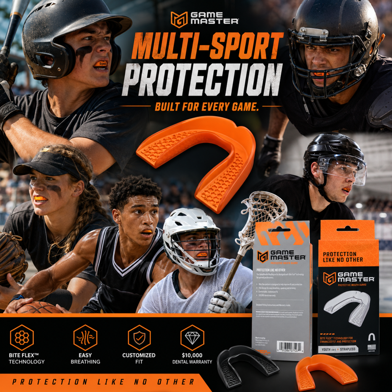 Youth Strapless Mouth Guard for Sports - Custom Fit, BPA-Free, Pack Options