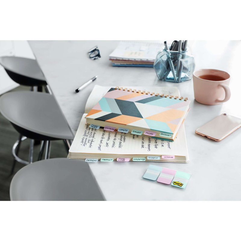 Post-it Durable Color Tab Set - 1 Inch Repositionable Office Dividers