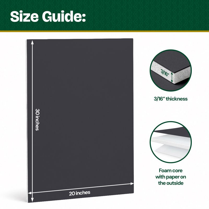 Black Foam Board 20 x 30 Inch for Projects Mounting and Crafts