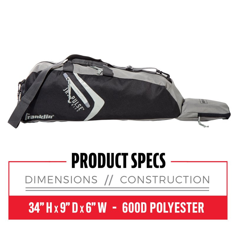 Youth Baseball Equipment Bag with Bat Compartment - Black/Gray